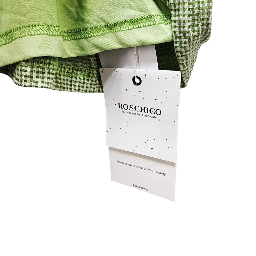 Roschico Green Sleeveless Midi Dress  Tie Back & V-Neckline Size 4XL EcoSoft - Picture 4 of 6